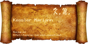 Kessler Mariann névjegykártya